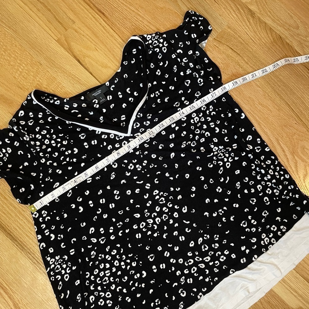 Vera Wang Pajama Set Black and White Shirt with Shorts Women’s Size Small - Picture 5 of 13